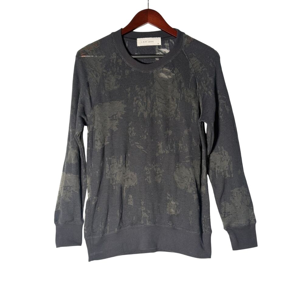 IRO Jeans Nona Sweatshirt Womens Medium Black Distressed Pullover Crewneck LS